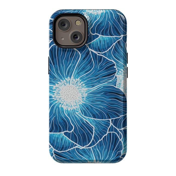 iPhone 14 StrongFit Blue Anemones Wildflower G605 by Medusa GraphicArt