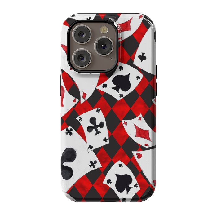 iPhone 14 Pro StrongFit alice-playing cards by haroulita
