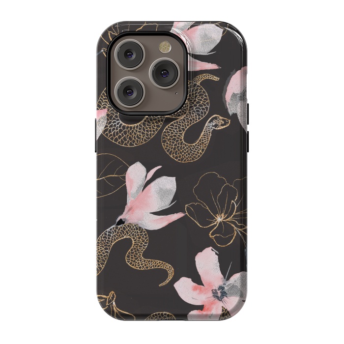 iPhone 14 Pro StrongFit gold snake by haroulita