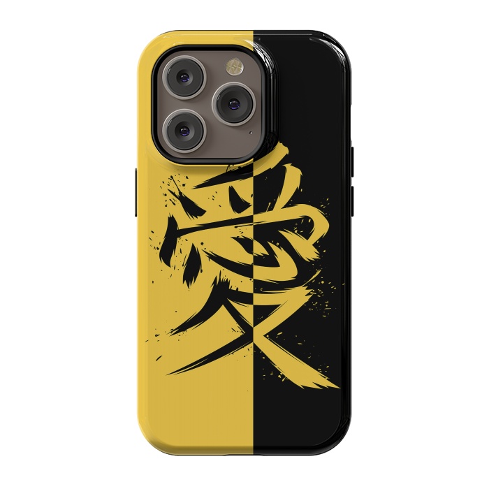 iPhone 14 Pro StrongFit Kanji yellow and black by Alberto