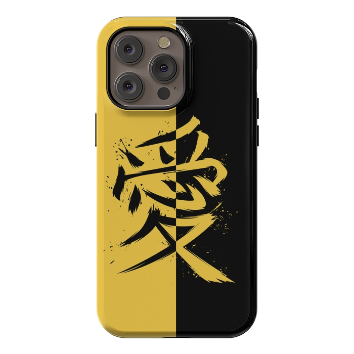 iPhone 14 Pro max StrongFit Kanji yellow and black by Alberto