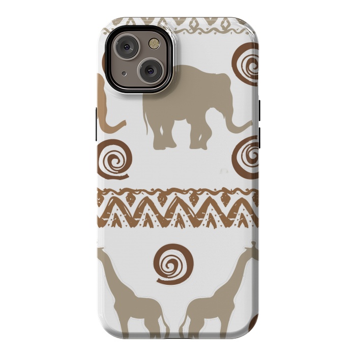 iPhone 14 Plus StrongFit giraffe and elephant by haroulita