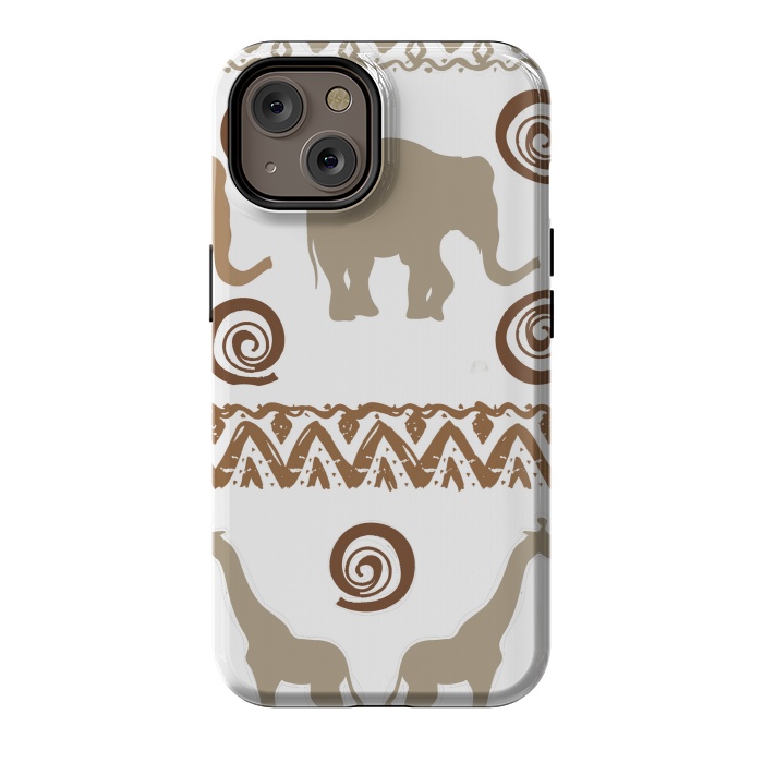 iPhone 14 StrongFit giraffe and elephant by haroulita