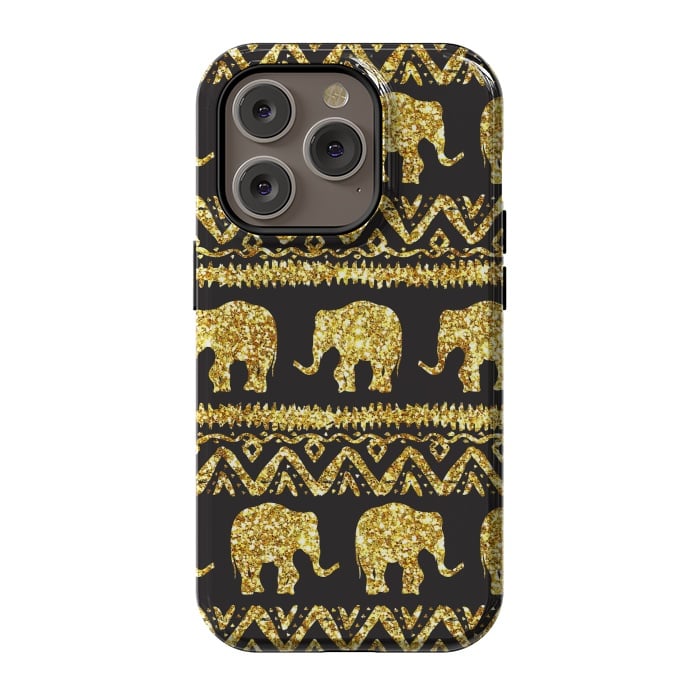 iPhone 14 Pro StrongFit glitter elephant by haroulita