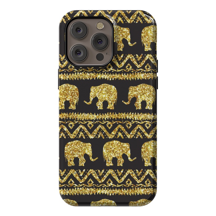 iPhone 14 Pro max StrongFit glitter elephant by haroulita