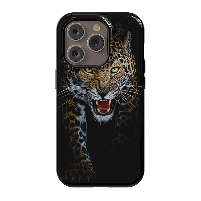 iPhone 14 Pro StrongFit Leopard in the shadows by Alberto