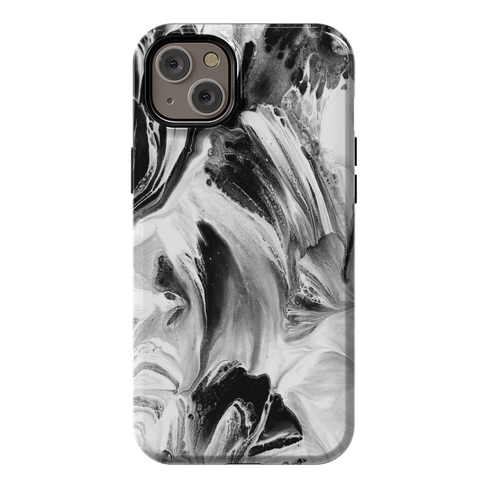 iPhone 14 Plus StrongFit Black and White Brushed Paint by Ashley Camille