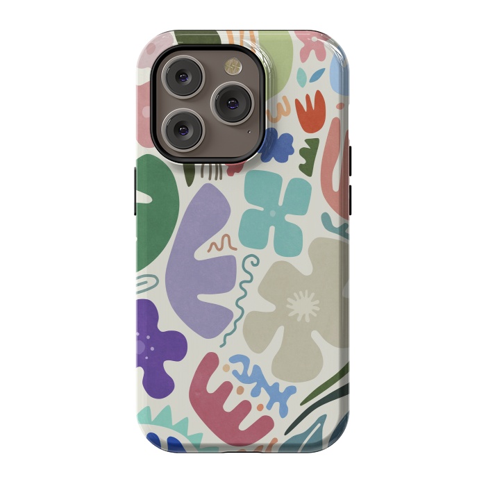 iPhone 14 Pro StrongFit Floral Shapes by amini54