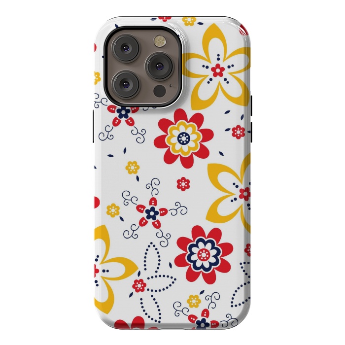 iPhone 14 Pro max StrongFit Daisies pattern with circle elements by ArtsCase
