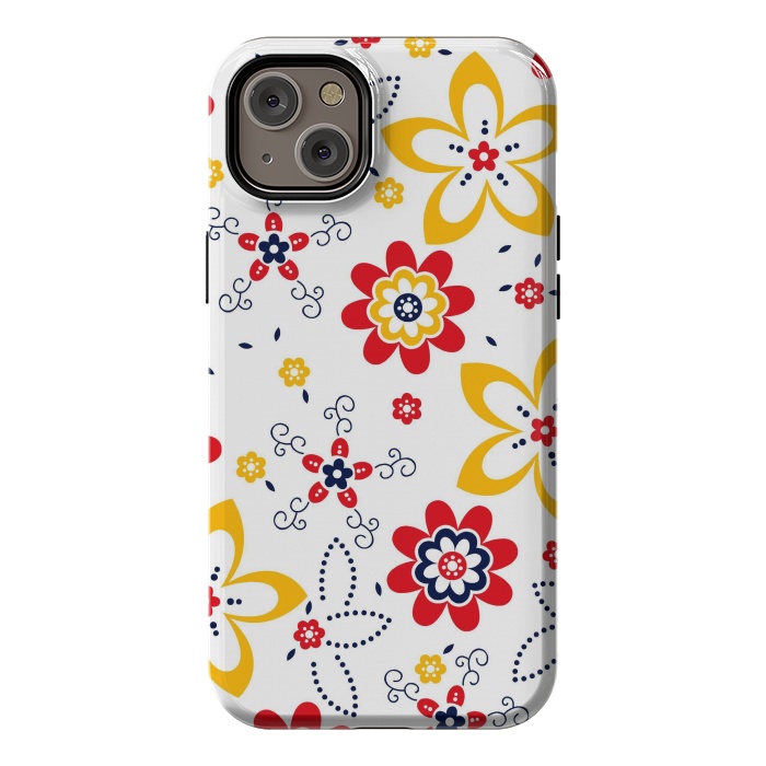 iPhone 14 Plus StrongFit Daisies pattern with circle elements by ArtsCase