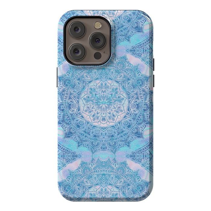 iPhone 14 Pro max StrongFit Blue tie-dye mandala by Oana 