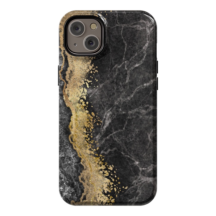 iPhone 14 Plus StrongFit Abstract background creative marble texture and gold leaf by ArtsCase
