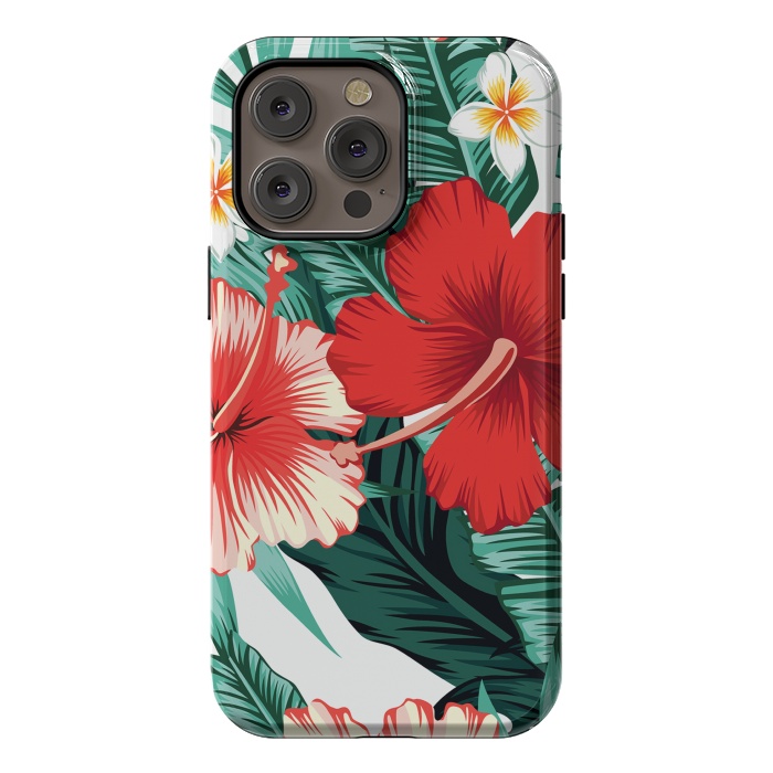 iPhone 14 Pro max StrongFit Exotic Green Tropical Palm fern Leaves by ArtsCase