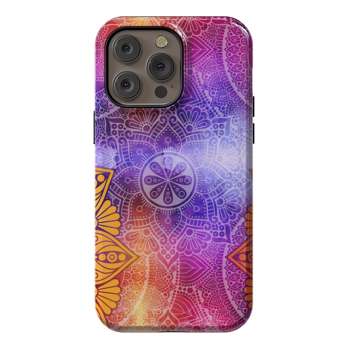 iPhone 14 Pro max StrongFit Mandala Pattern with bright Colors by ArtsCase