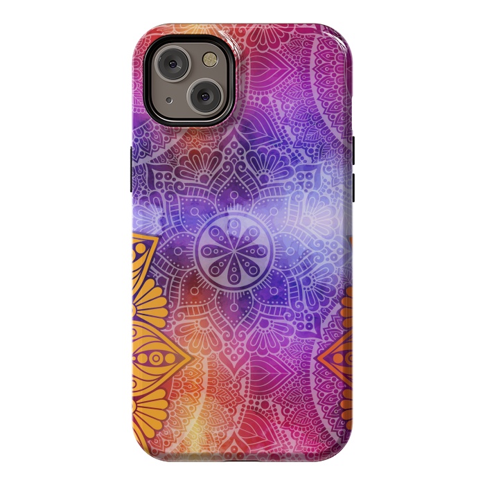 iPhone 14 Plus StrongFit Mandala Pattern with bright Colors by ArtsCase