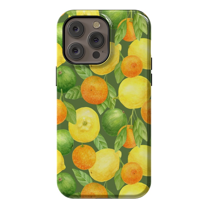 iPhone 14 Pro max StrongFit summer fruits lemons and oranges by haroulita
