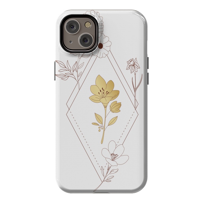 iPhone 14 Plus StrongFit gold flower  by haroulita