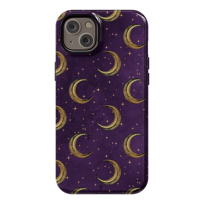 iPhone 14 Plus StrongFit gold moon in night sky by haroulita
