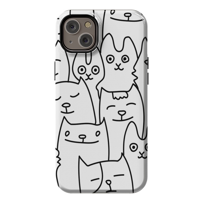 iPhone 14 Plus StrongFit black white funny cats by haroulita