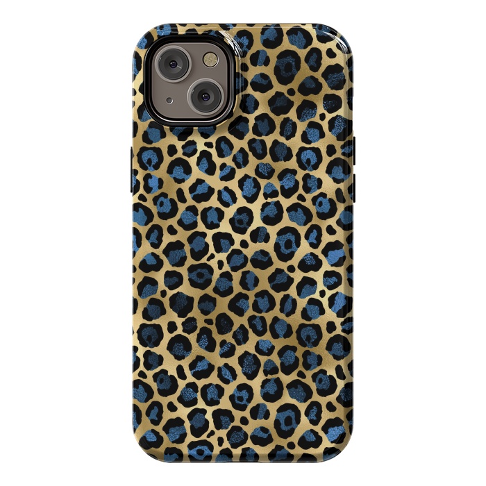 iPhone 14 Plus StrongFit blue leopard print by haroulita