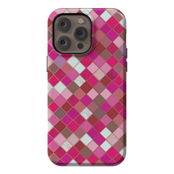 iPhone 14 Pro max StrongFit pink pretty tiles by MALLIKA