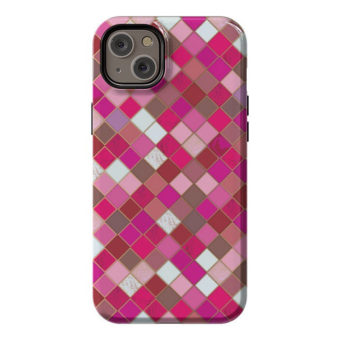 iPhone 14 Plus StrongFit pink pretty tiles by MALLIKA