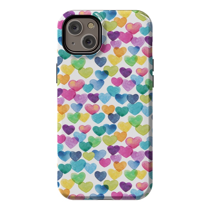 iPhone 14 Plus StrongFit Scattered Love Hearts by gingerlique