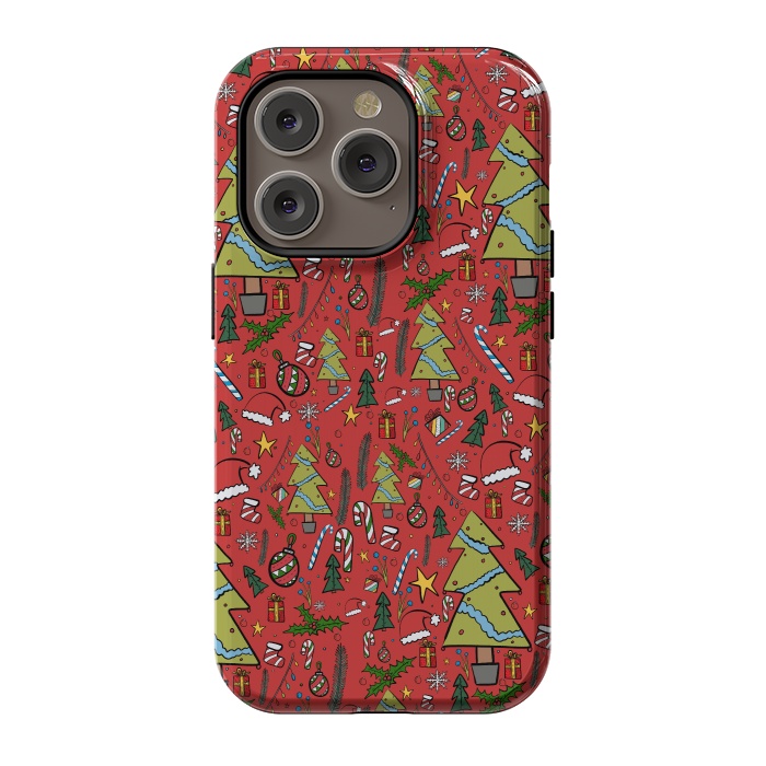 iPhone 14 Pro StrongFit The festive Xmas pattern by Steve Wade (Swade)