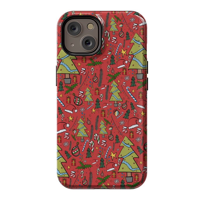 iPhone 14 StrongFit The festive Xmas pattern by Steve Wade (Swade)