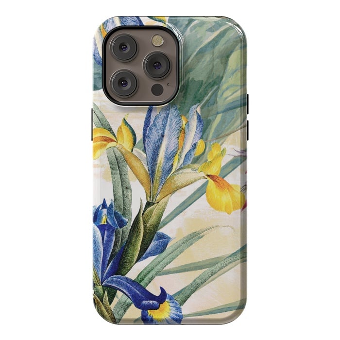 iPhone 14 Pro max StrongFit Elegant iris flowers - watercolor botanical illustration by Oana 