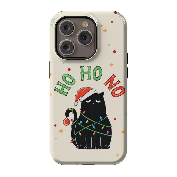 iPhone 14 Pro StrongFit Cat and Christmas NO by Coffee Man