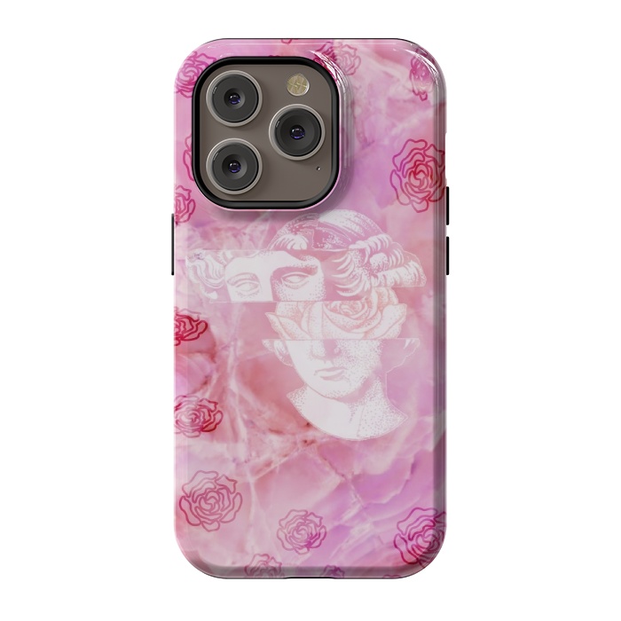 iPhone 14 Pro StrongFit Pink marble aesthetic by CAS