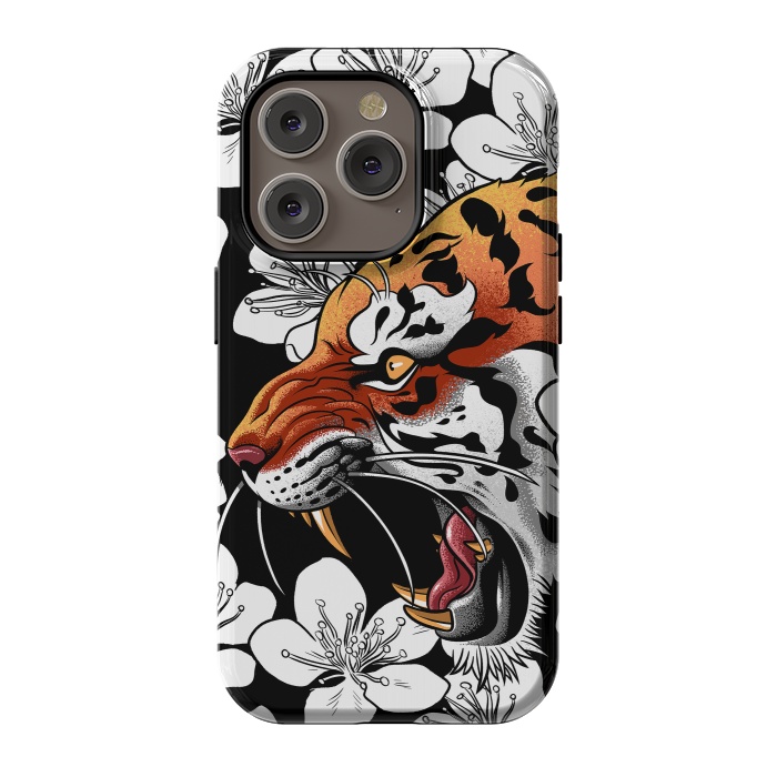 iPhone 14 Pro StrongFit Flowers Tiger by Alberto