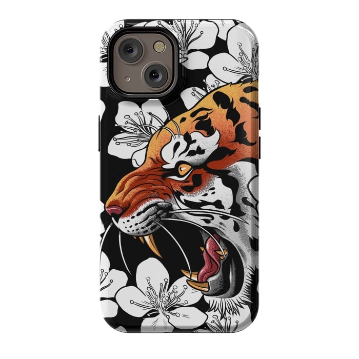 iPhone 14 StrongFit Flowers Tiger by Alberto