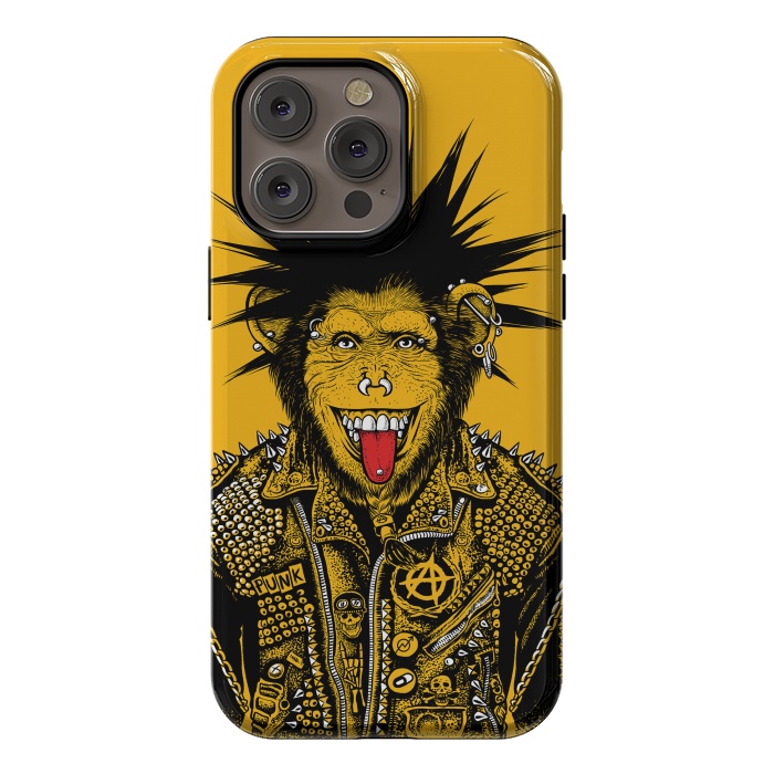 iPhone 14 Pro max StrongFit Yellow punk monkey by Alberto