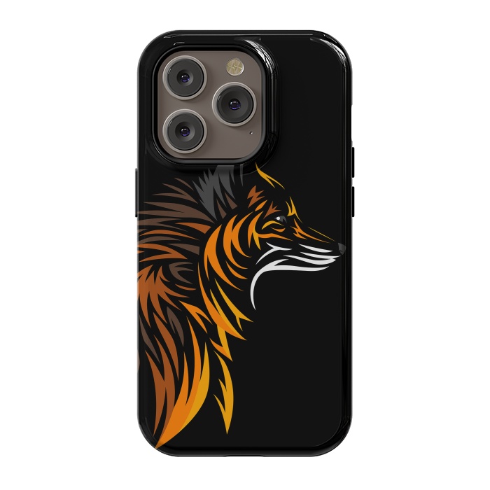 iPhone 14 Pro StrongFit Tribal fox face by Alberto