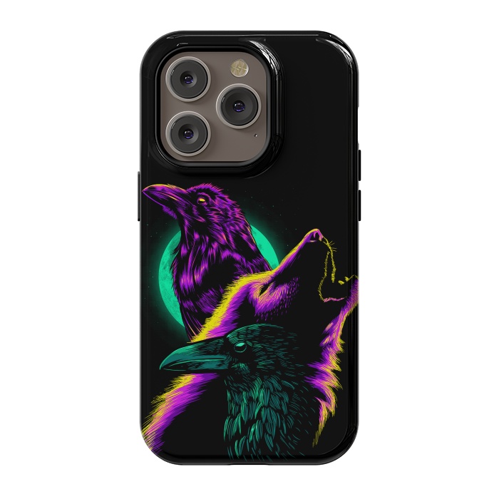iPhone 14 Pro StrongFit Raven and wolf by Alberto
