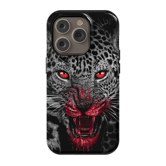 iPhone 14 Pro StrongFit Blood Leopard by Alberto