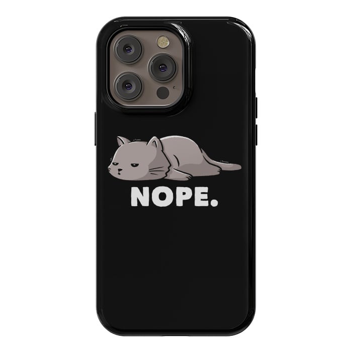iPhone 14 Pro max StrongFit Nope Funny Cute Lazy Cat Gift by eduely