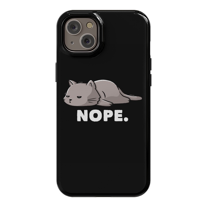iPhone 14 Plus StrongFit Nope Funny Cute Lazy Cat Gift by eduely