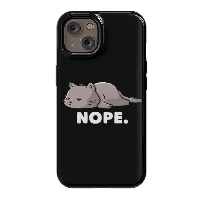 iPhone 14 StrongFit Nope Funny Cute Lazy Cat Gift by eduely