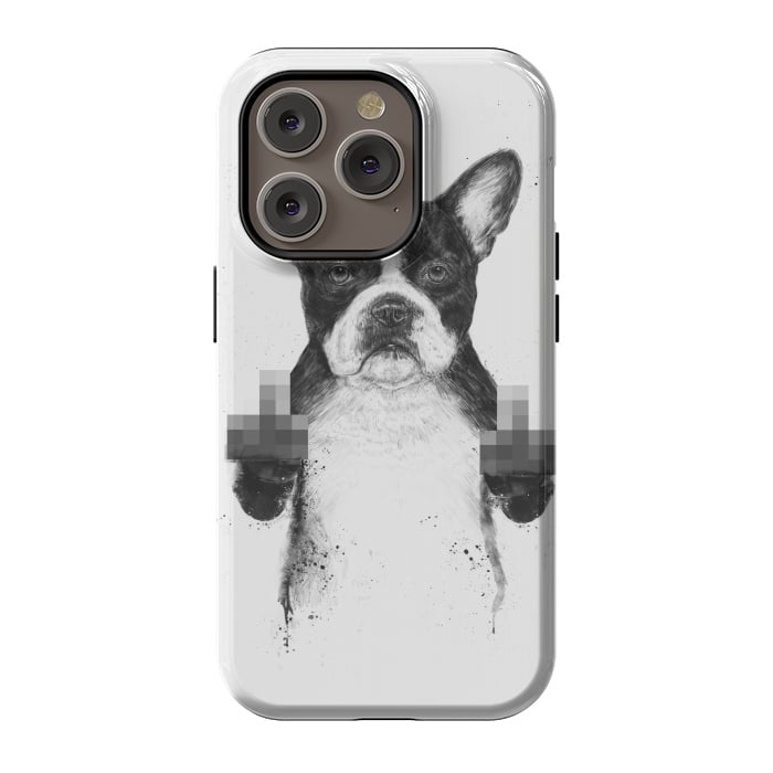 iPhone 14 Pro StrongFit Censored dog by Balazs Solti