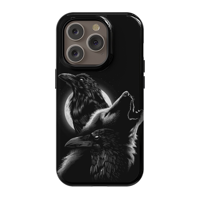 iPhone 14 Pro StrongFit Wolf crow by Alberto