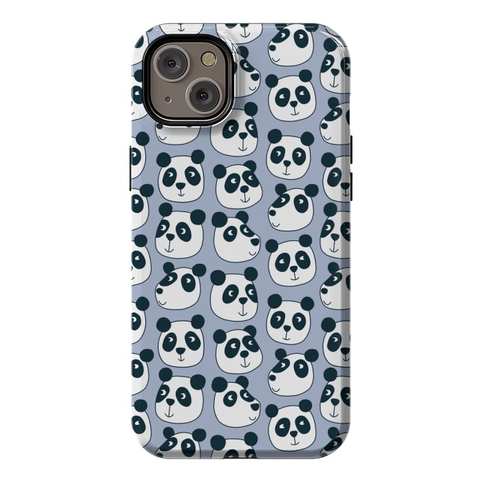 iPhone 14 Plus StrongFit Particularly Pleasant Panda Bears on Blue by Nic Squirrell