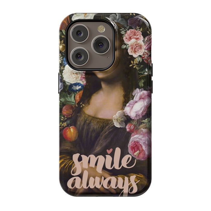 iPhone 14 Pro StrongFit Smile Always, Mona Lisa by amini54