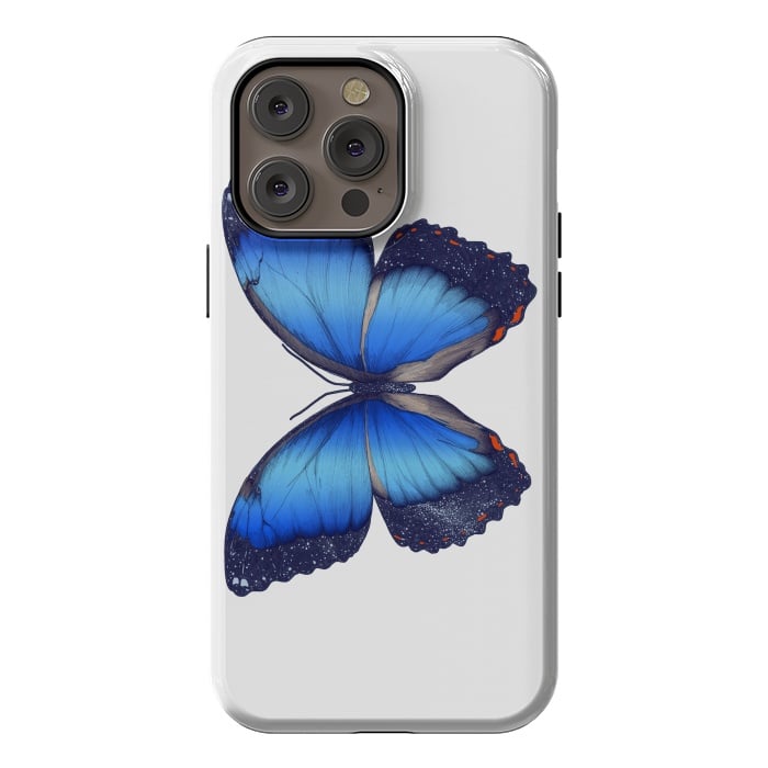 iPhone 14 Pro max StrongFit Cosmic Blue Butterfly by ECMazur 