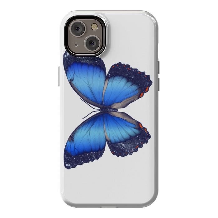 iPhone 14 Plus StrongFit Cosmic Blue Butterfly by ECMazur 