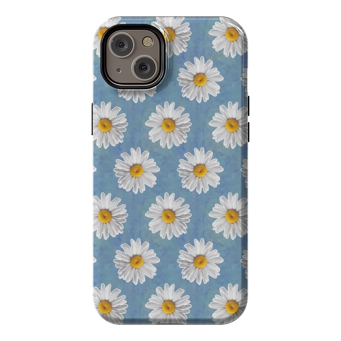 iPhone 14 Plus StrongFit Daisy Blues - Daisy Pattern on Cornflower Blue by Tangerine-Tane