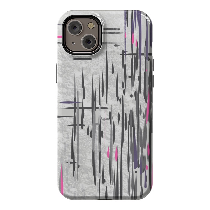iPhone 14 Plus StrongFit Abstract pink and grey highlights  by Josie