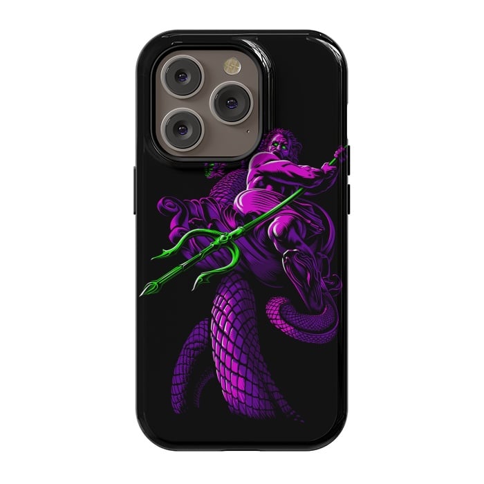 iPhone 14 Pro StrongFit Poseidon with Trident and Dragon by Alberto